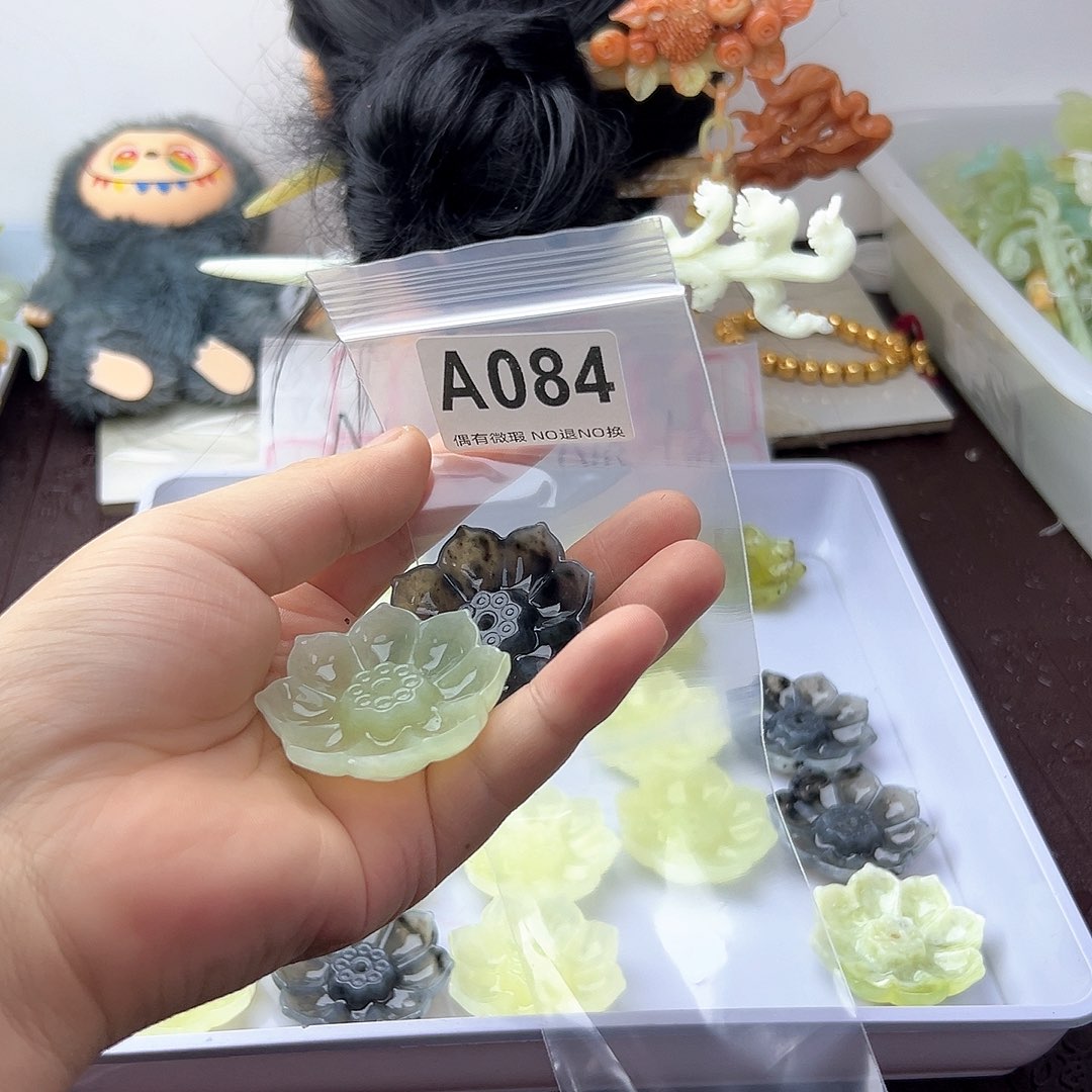 合金蛇纹石玉发饰聪*宝