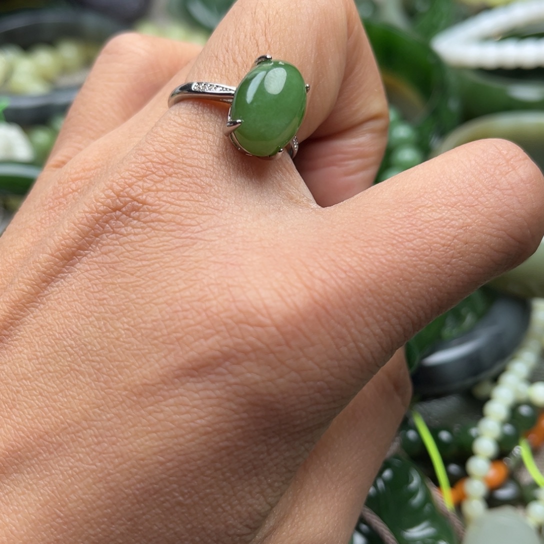 和田玉（碧玉）合金戒指