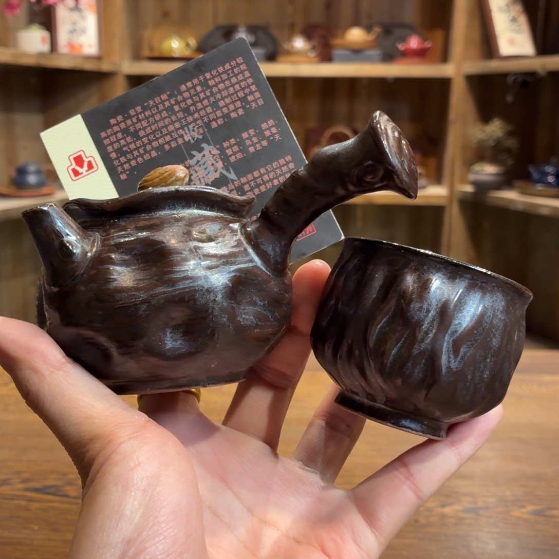 柴烧老岩泥茶器皿