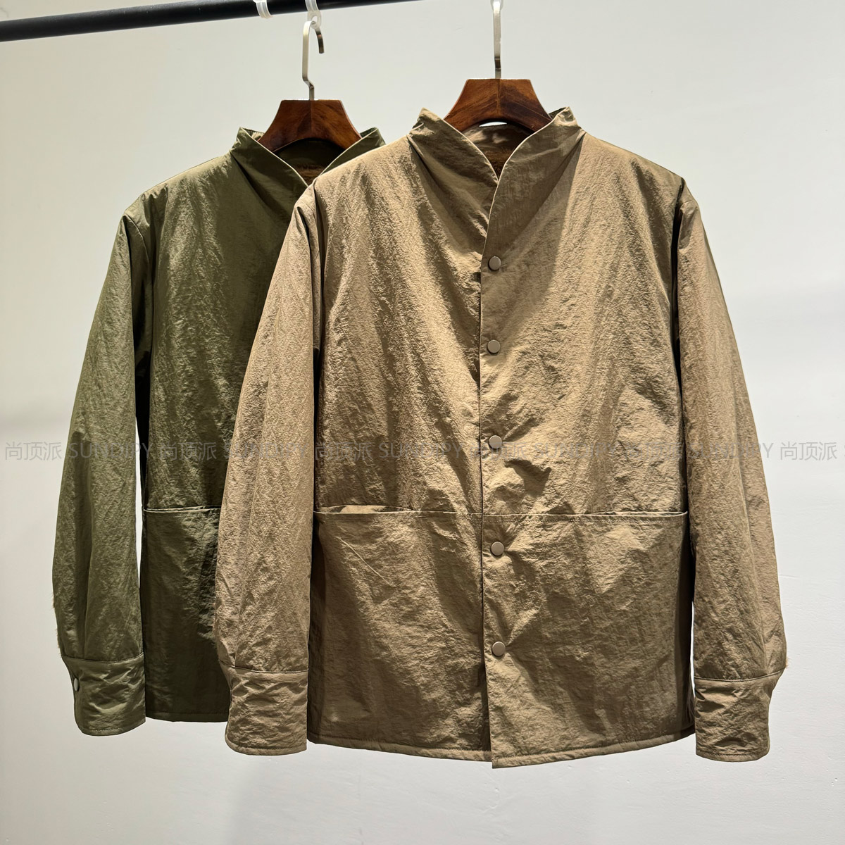 冬季简约复古老钱风座山雕加绒夹克男士时尚潮流休闲百搭保暖外套