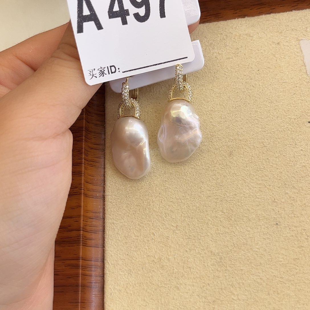 合金耳饰淡水珍珠