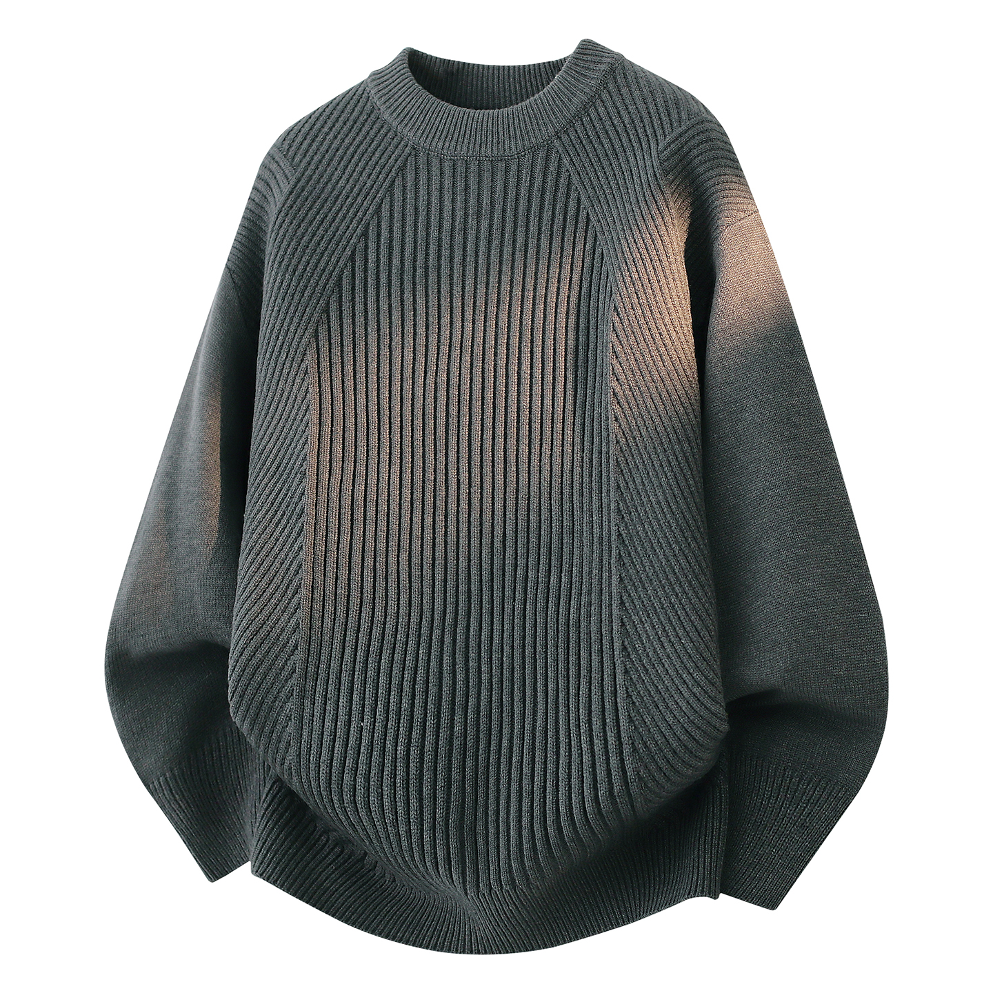 【高品质】2025秋冬季立体纹路纯色毛衣男士圆领宽松针织衫Y1762
