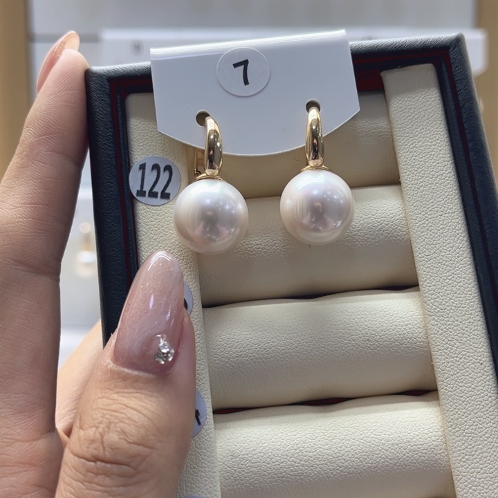 淡水珍珠耳饰银S925镶嵌
