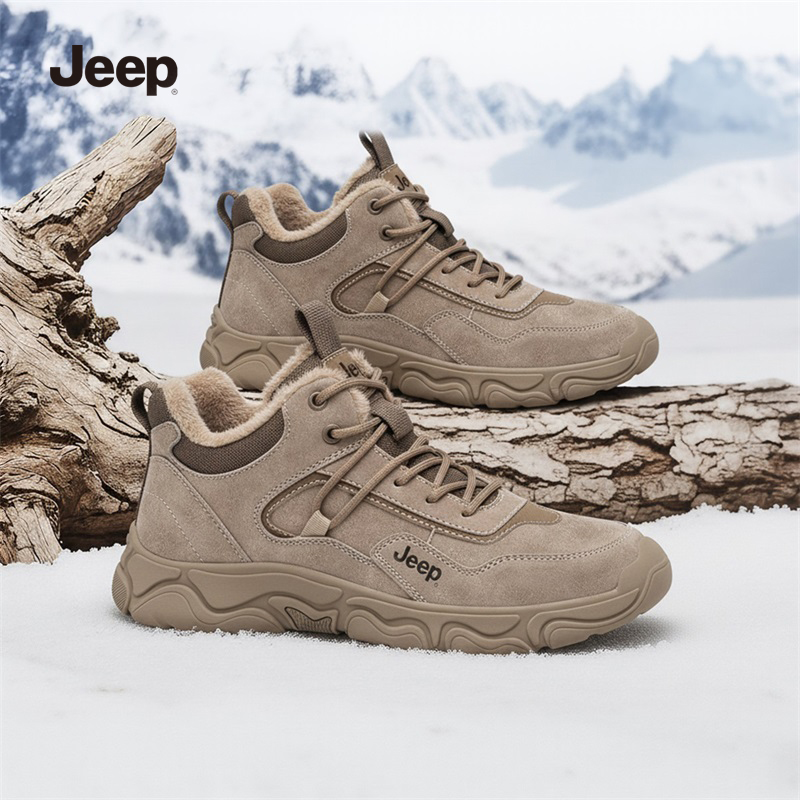 Jeep吉普运动男鞋2025秋冬季新款舒适皮面保暖男士开车休闲鞋商品图