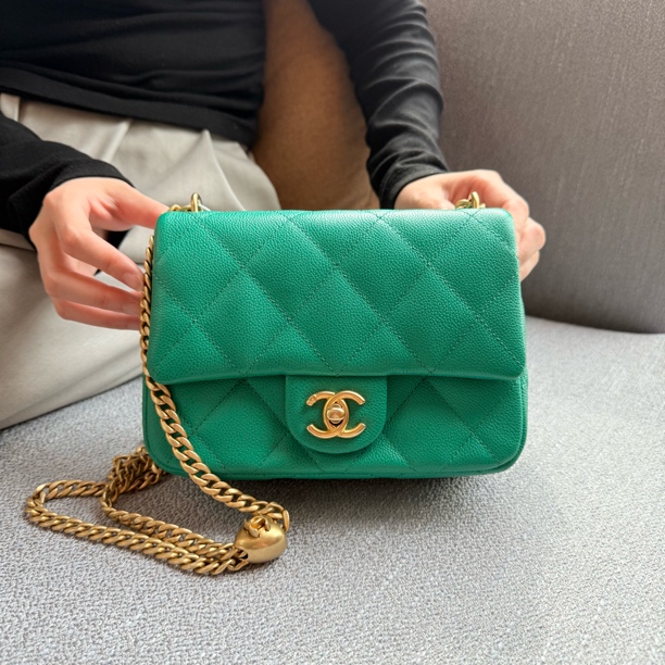 95新 Chanel/香奈儿 上海包展/爱心金球方胖子包/成色直播间为准