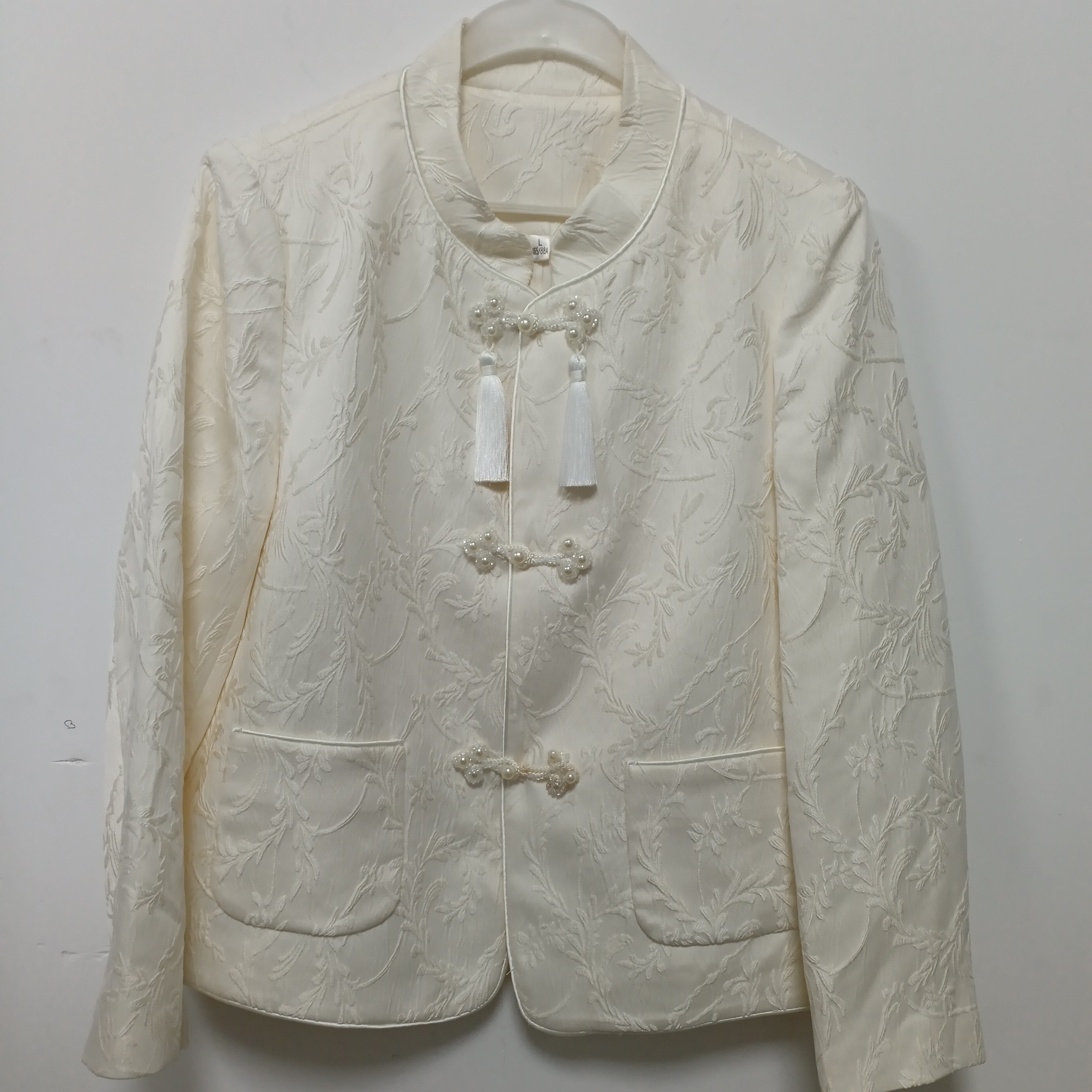 新中式盘扣提花短外套春秋宽松复古国风上衣女薄款气质时尚3317