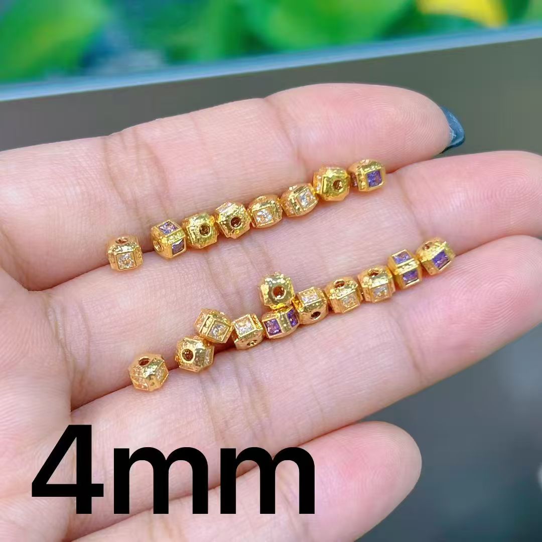 水晶紫水晶方糖18隔珠4mmZX多样性发其一