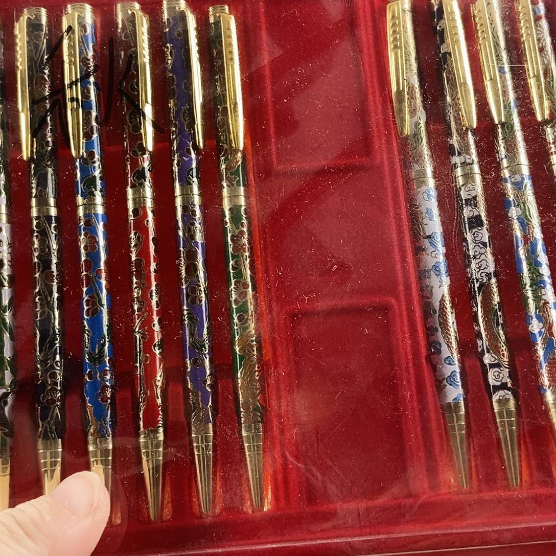 ****️铜景泰蓝圆珠笔12支