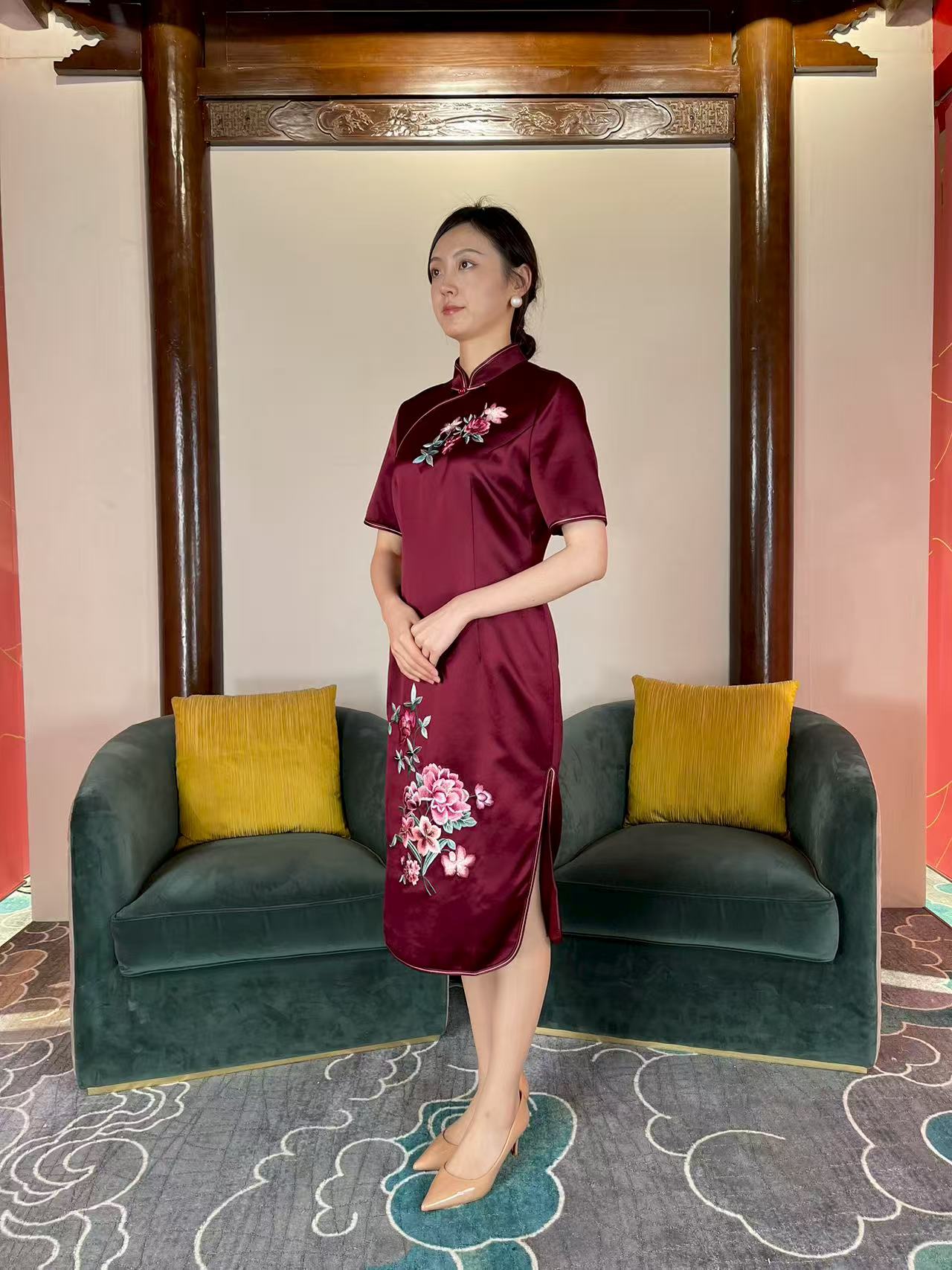 懿菲旗袍(丹香花开)YF18263190-3459