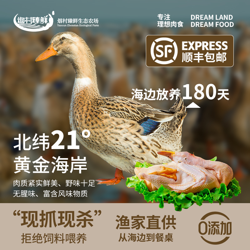 【全国顺丰包邮】红树林赶海鸭180天4斤（内含三珍）