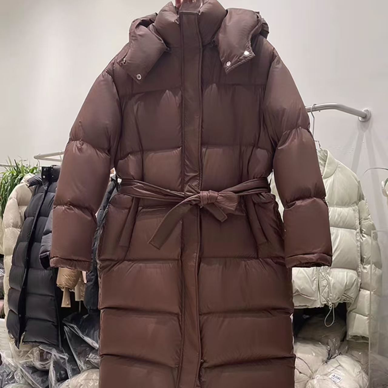 2025年厚厚厚加厚加长腰带气质防寒服