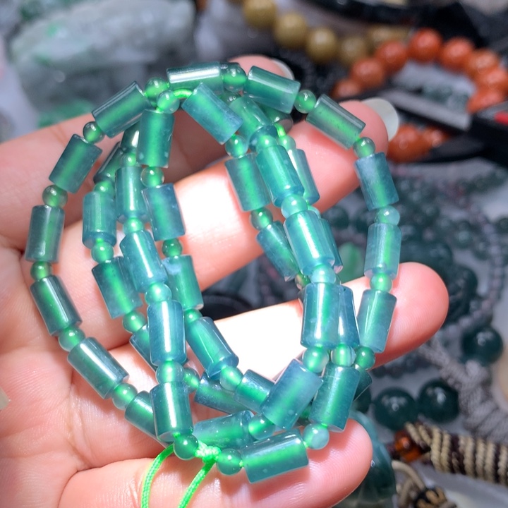 翡翠颈饰未镶嵌保真天然A货翡翠