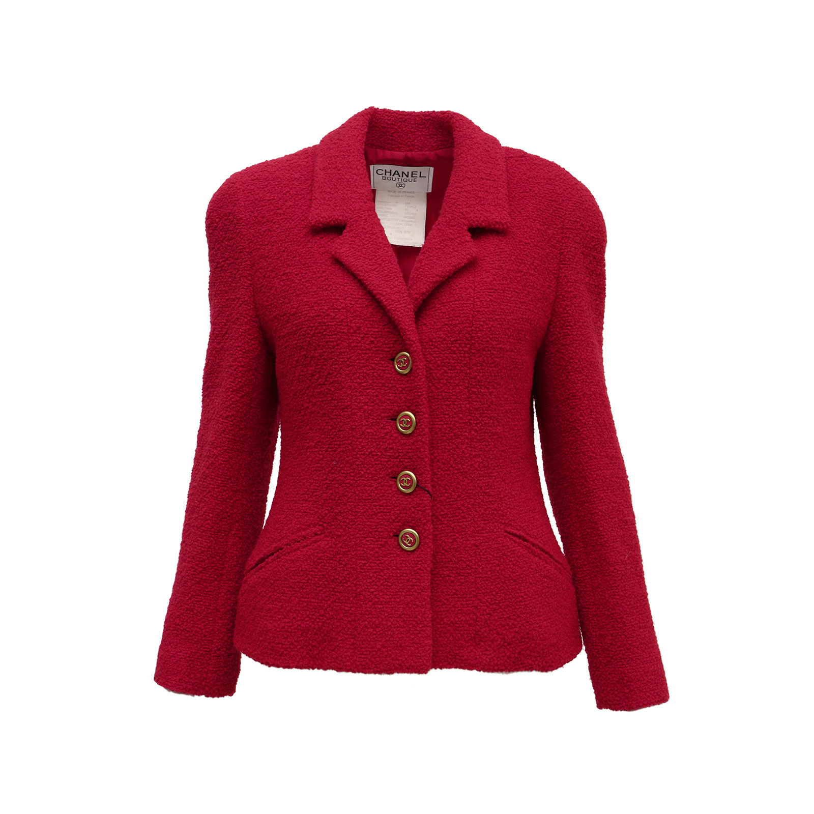 99新 Chanel/香奈儿 【lu】Vintage红色毛呢外套 P119213360