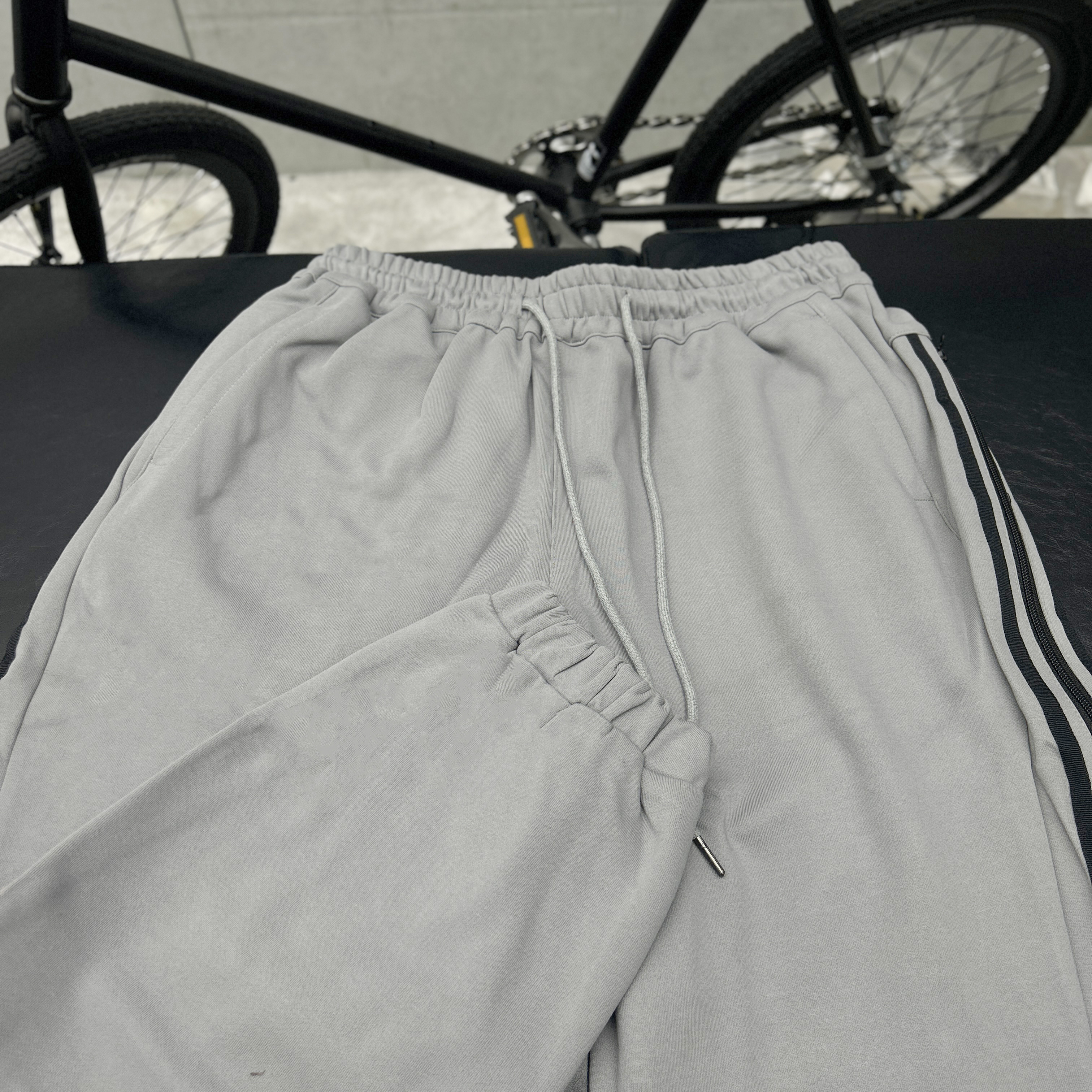 聪明陈 美式潮牌阔腿裤垂感休闲长裤男宽松直筒裤情侣夏季BK86Y