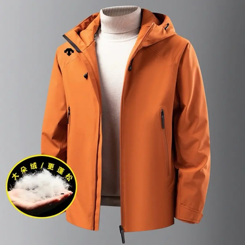 【商场同款】迪桑家秋冬季男士户外休闲运动连帽冲锋衣90白鸭绒外套