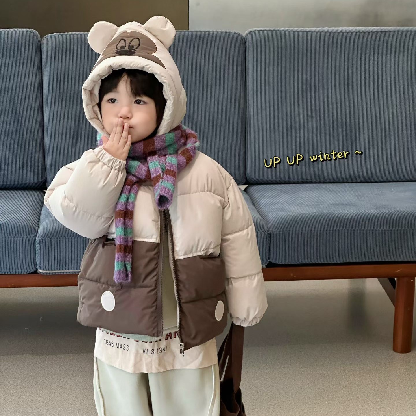 【衣乐】米奇加厚中长款棉服外套拉通可爱超厚休闲百搭