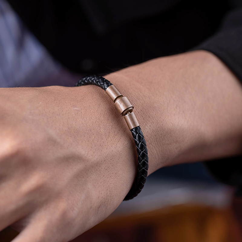 手链 皮绳手链男女周生手绳潮百搭串串珠转运珠红黑绳手链男