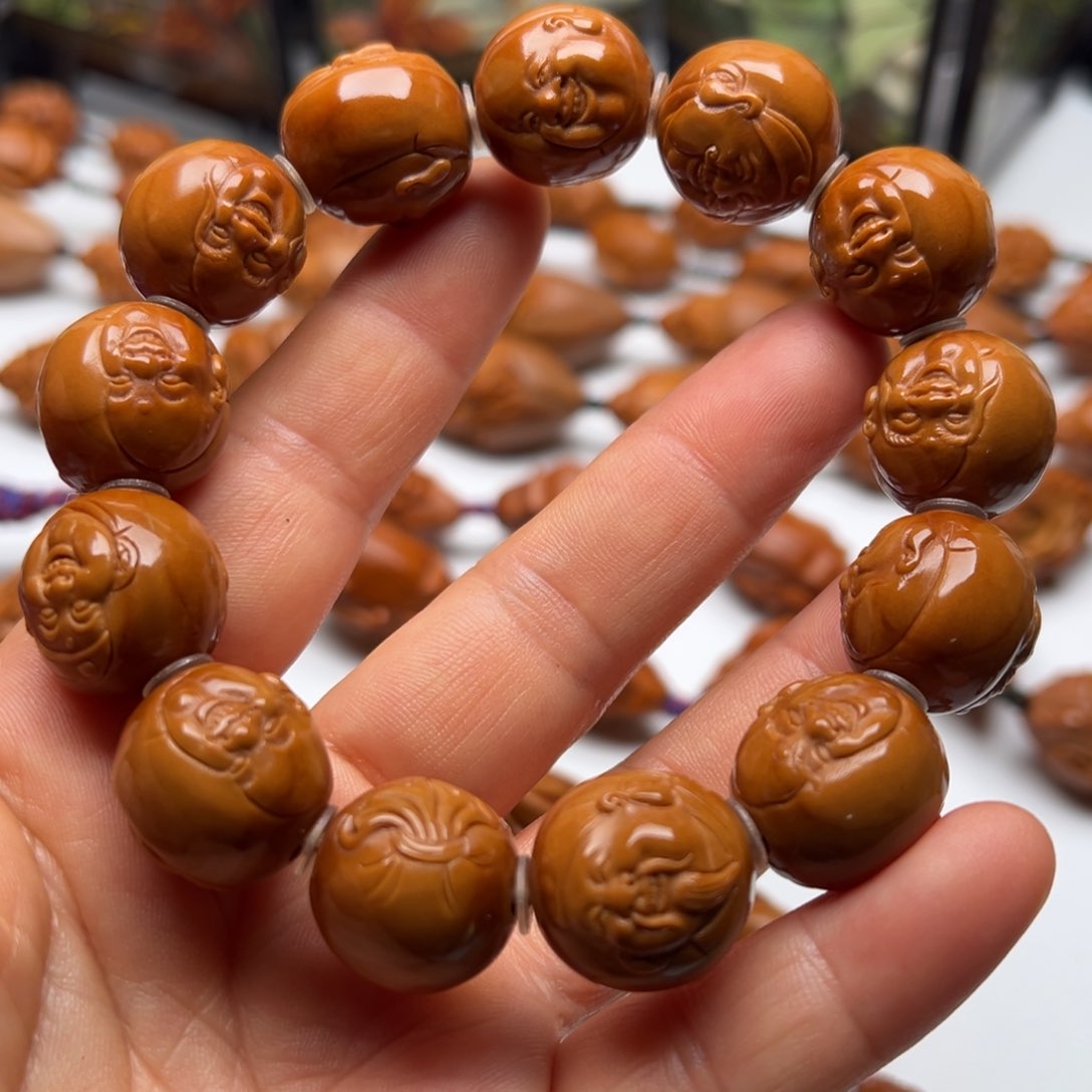 橄榄核手串/手链浮雕财迷