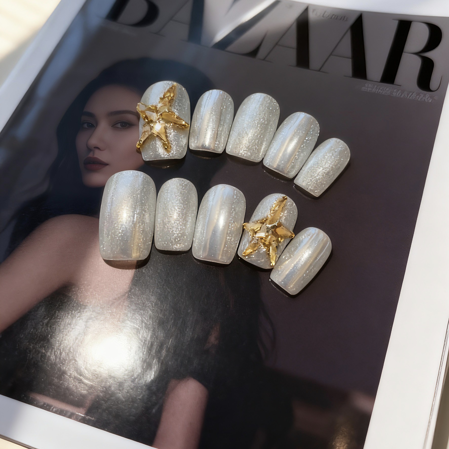 UM·星星与你‖高级感显白气质方甲设计师款秋冬百搭手工穿戴甲新款