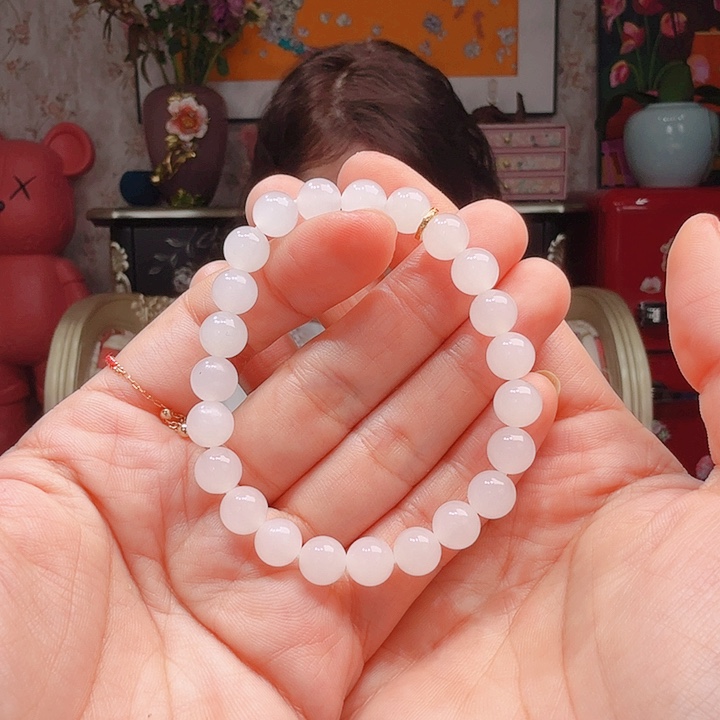 和田玉手链18K金镶嵌手串