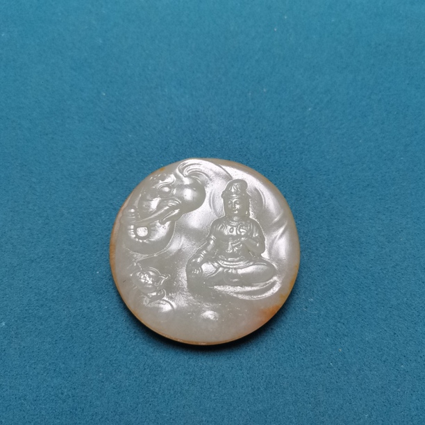 和田玉普贤菩萨75克