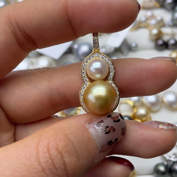 海水珍珠吊坠(不含链)银S925镶嵌