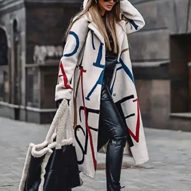 春秋洋气网红款毛呢风衣外套