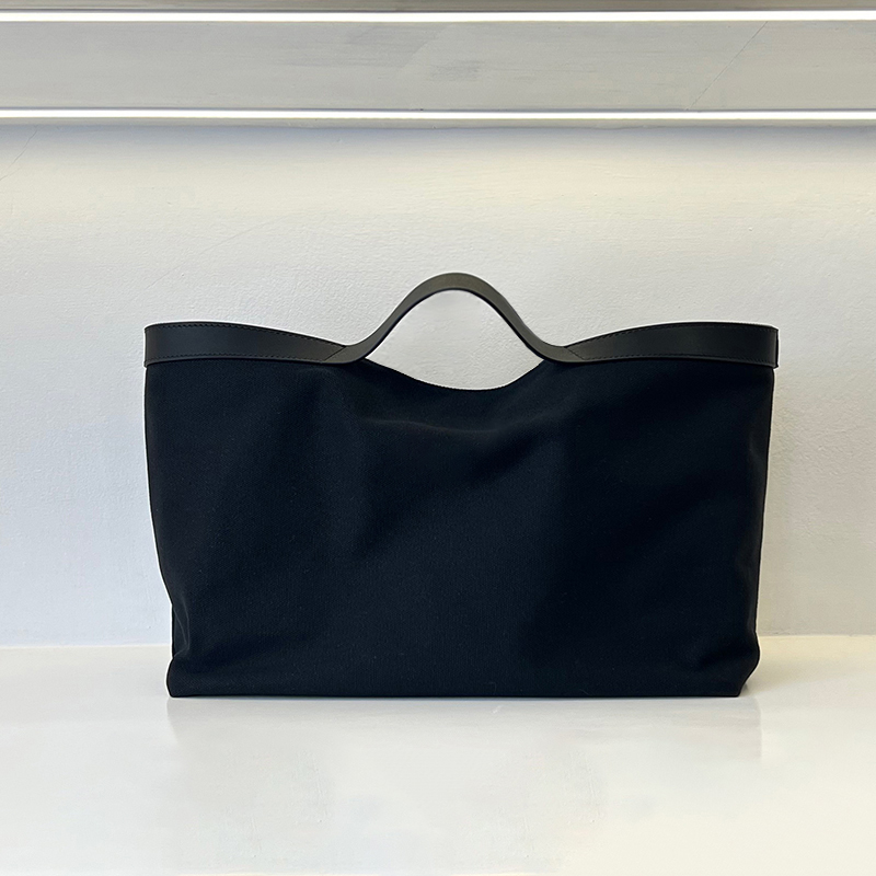 CaitinKaie轻奢----帆布拼头层牛皮手提包1728大容量托特包子母包