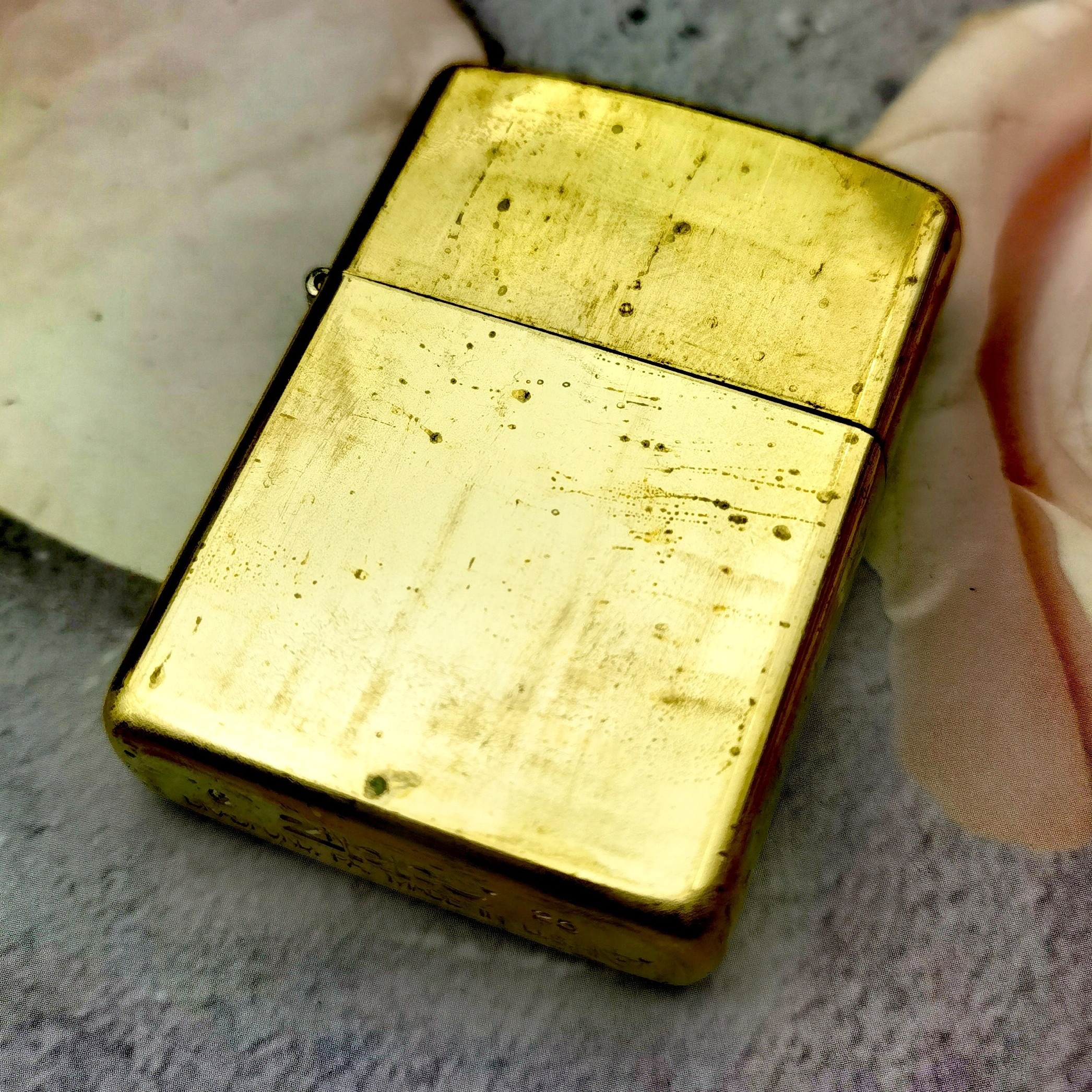 ZIPPO打火机美版原版纯铜盔甲UU机毛坯机防风打火机黄铜材质