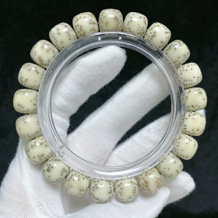 海南料原生态石玉料骨瓷白针尖星侧留白骨瓷白11极品星月菩提