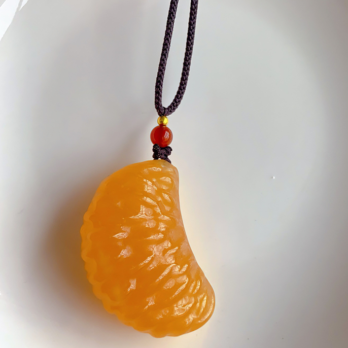 印尼金冻石石雕橘子瓣雕刻件挂件装饰摆件单个多样性