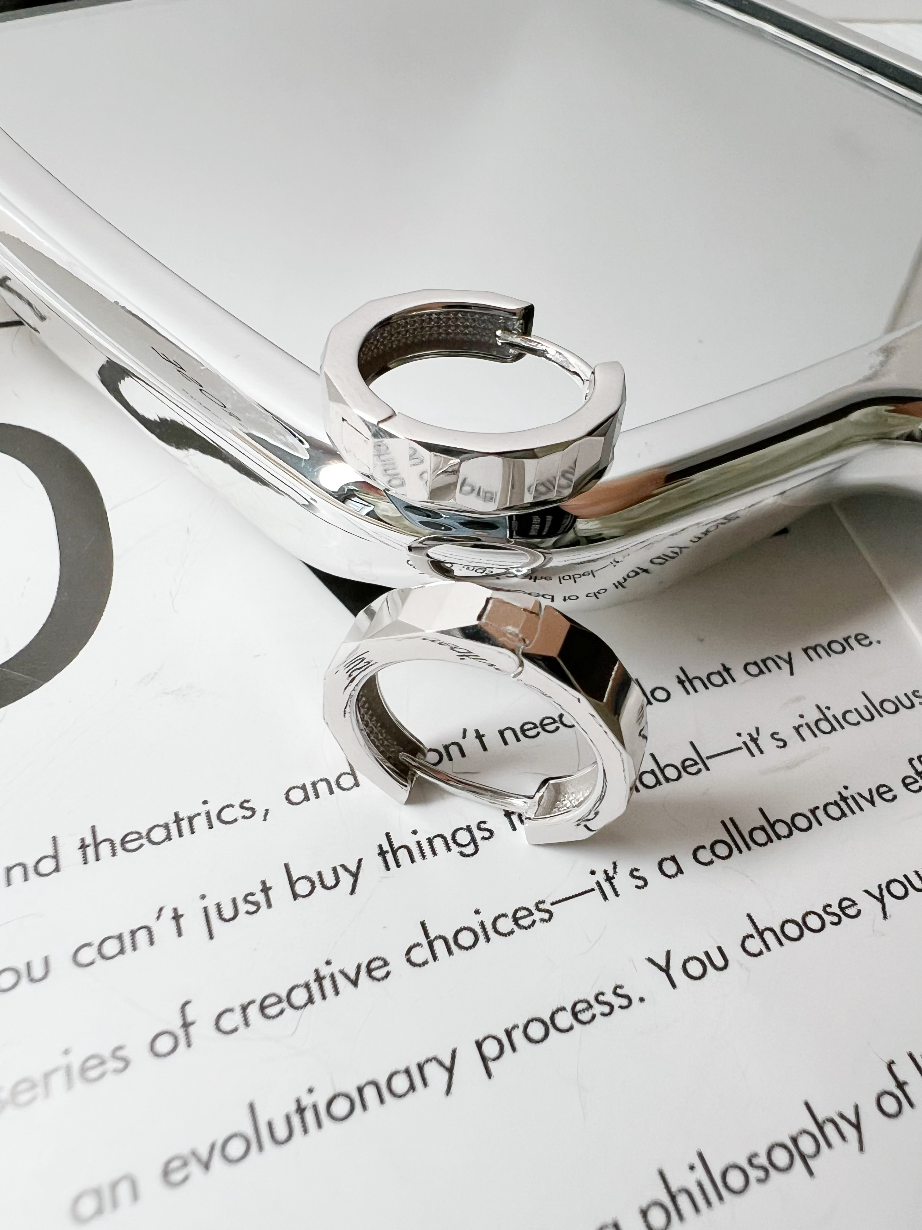 925银耳饰 精工时尚百搭电白简约几何银耳饰