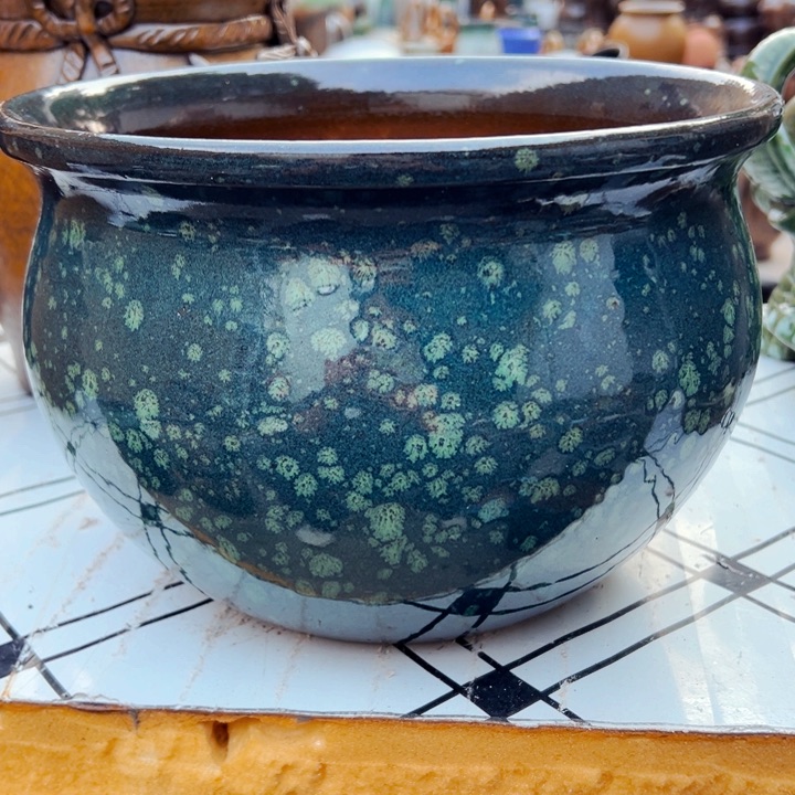 紫砂花盆高约18口约25