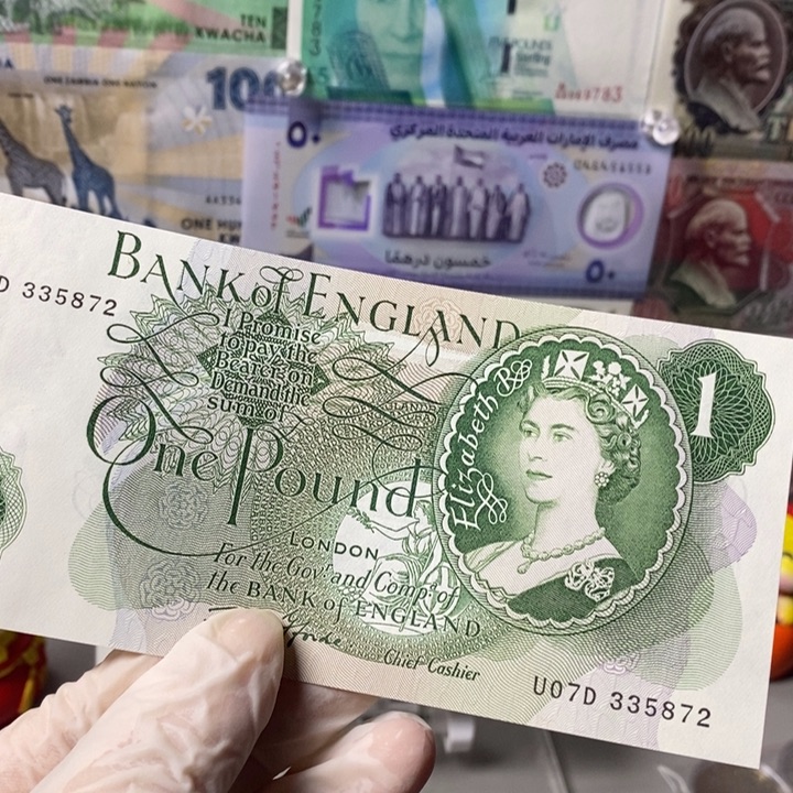 纸币苹*树英国1 纸币 老版本 872