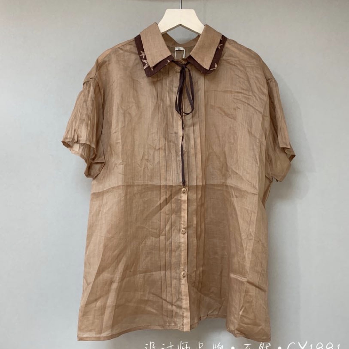cy1881夏季苎麻衬衣短袖不然