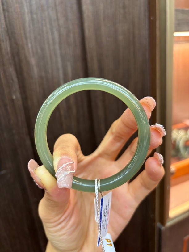 WT1031和田玉青海料手镯55.2圈口约27.35g