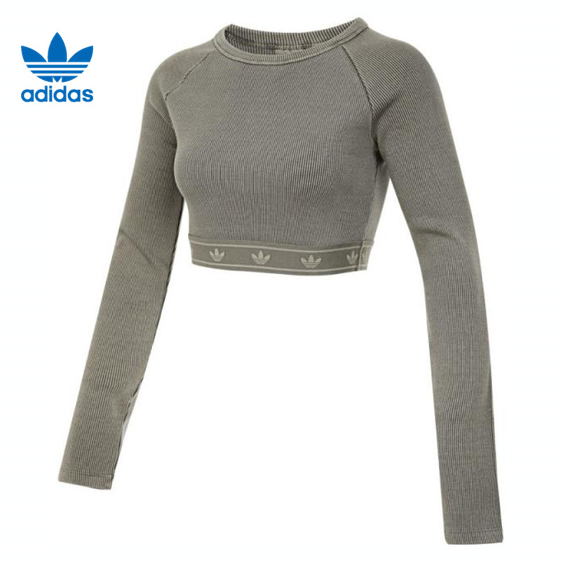 环adidas阿迪达斯三叶草女子运动休闲长袖T恤JI5745