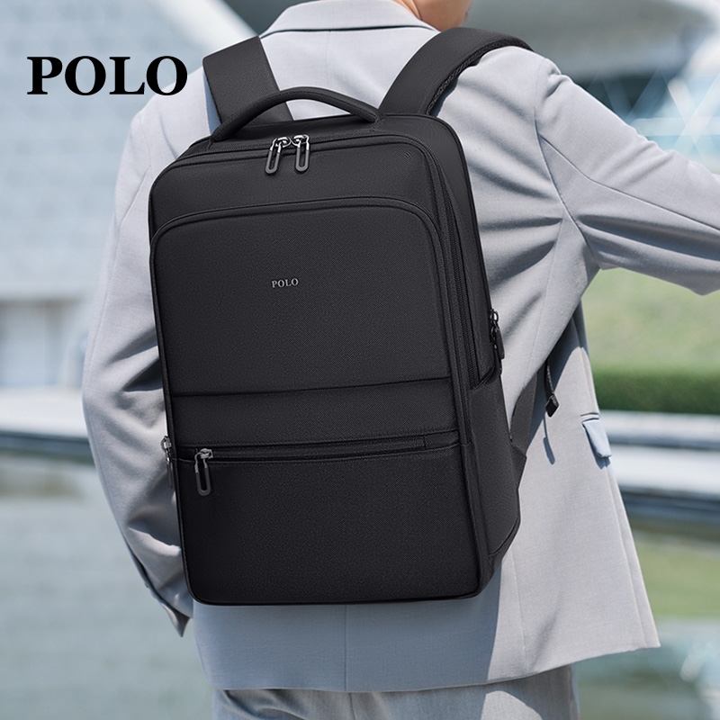 POLO男士双肩包休闲潮流防水电脑包轻便大学生书包户外多功能背包