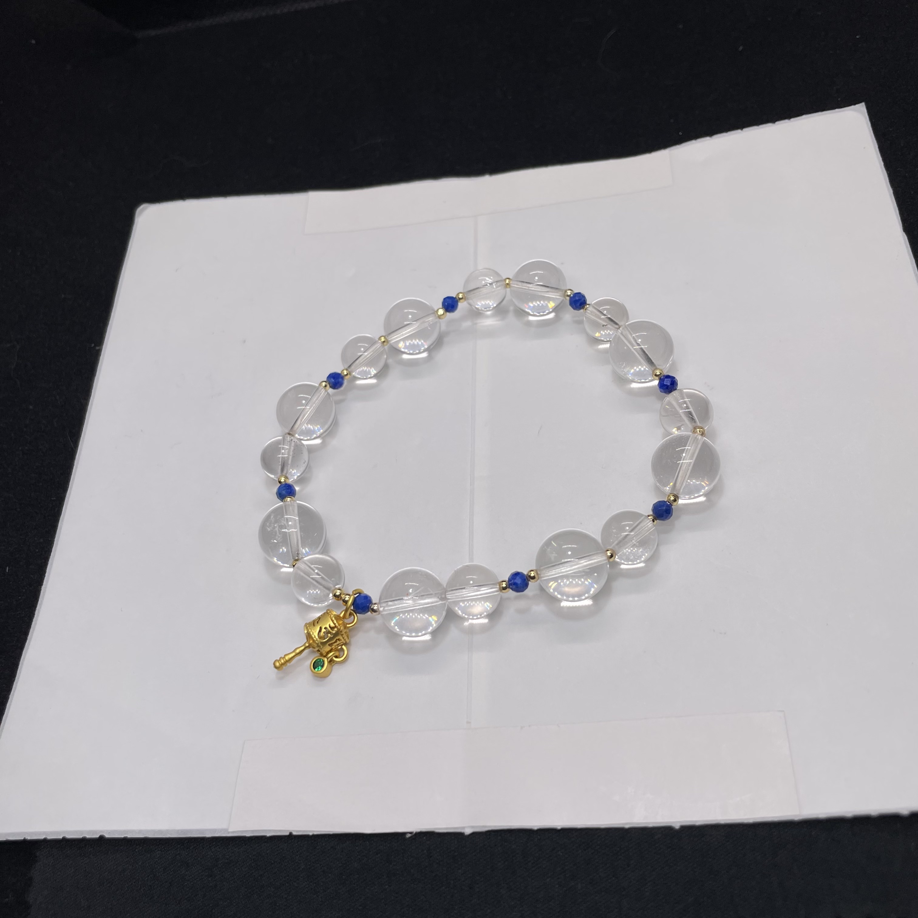 白水晶青金石转经筒手串 KT25061201