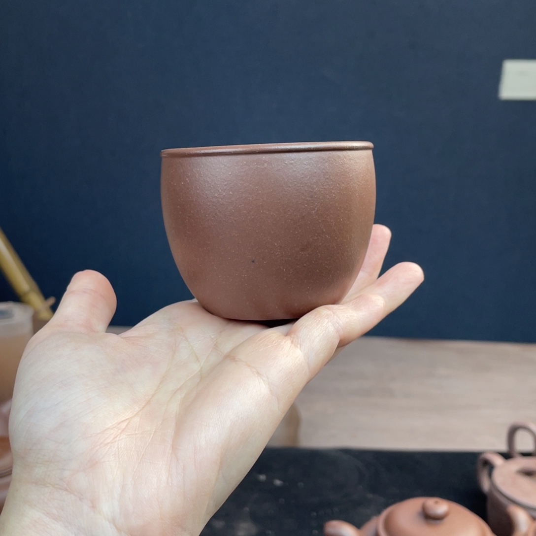 紫砂茶壶原矿主人杯紫泥150cc