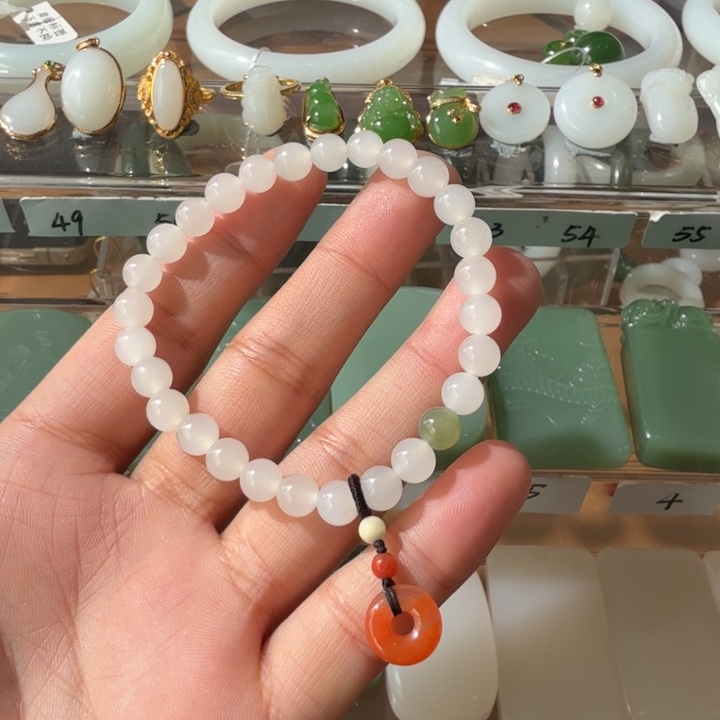 和田玉颈饰未镶嵌天花板级老坑青海料6mm手串（活动价）