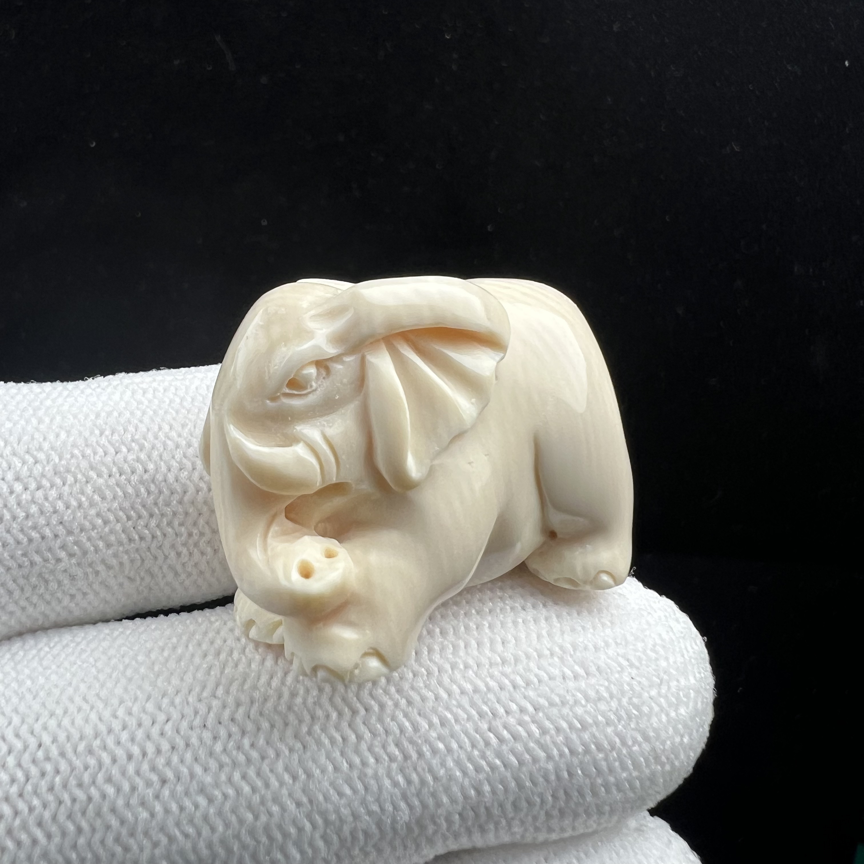 H2472天然猛犸牙小象14.5*36mm支持鉴定 假一罚四