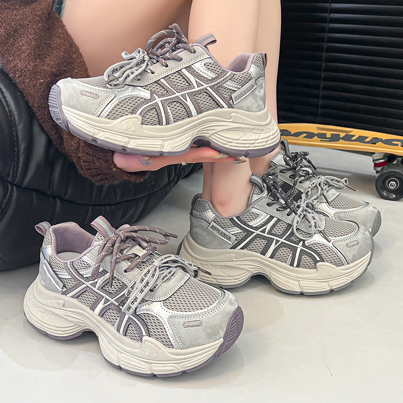 网红百搭夏季透气春季潮流厚底ins潮鞋学生网面韩版鞋子老爹鞋