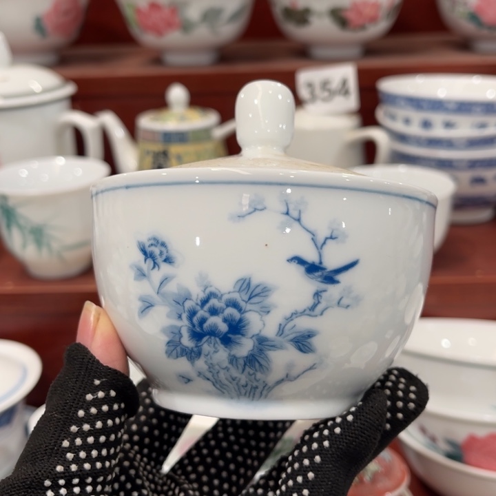 陶瓷醴陵釉下青花糖罐，2等