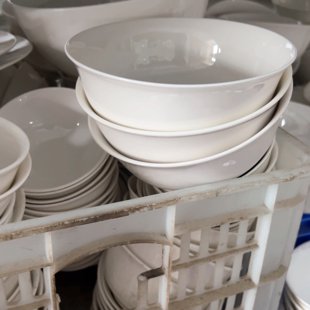 瓷赵*琪老白胎面碗6个+深盘4个