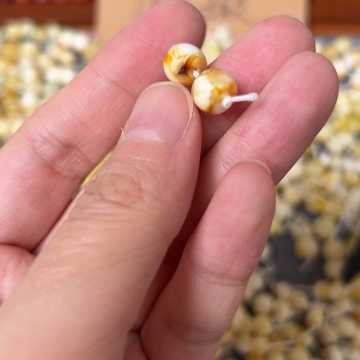 蜜蜡未镶嵌裸石8mm一对