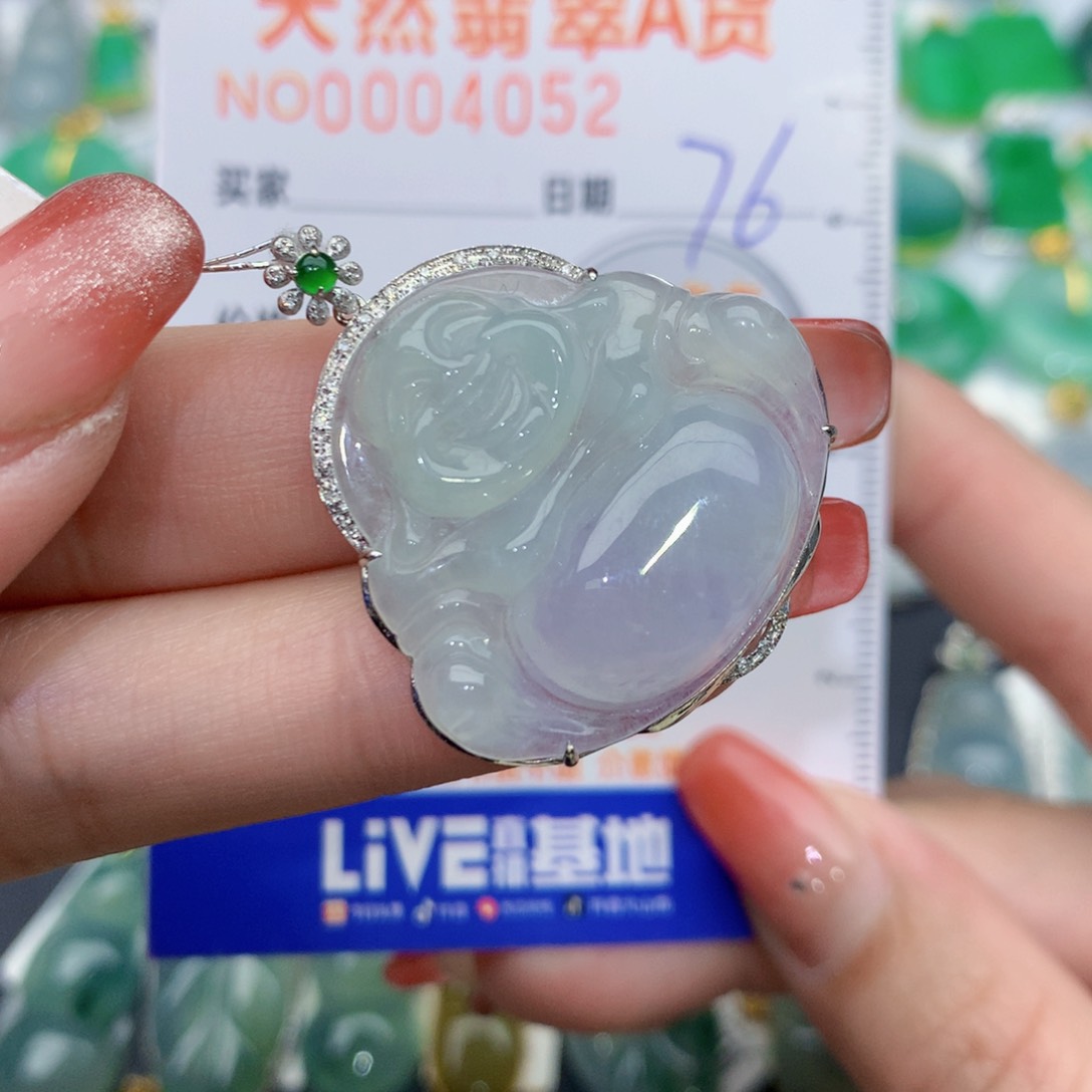 翡翠颈饰18K金镶嵌塑****售佛公