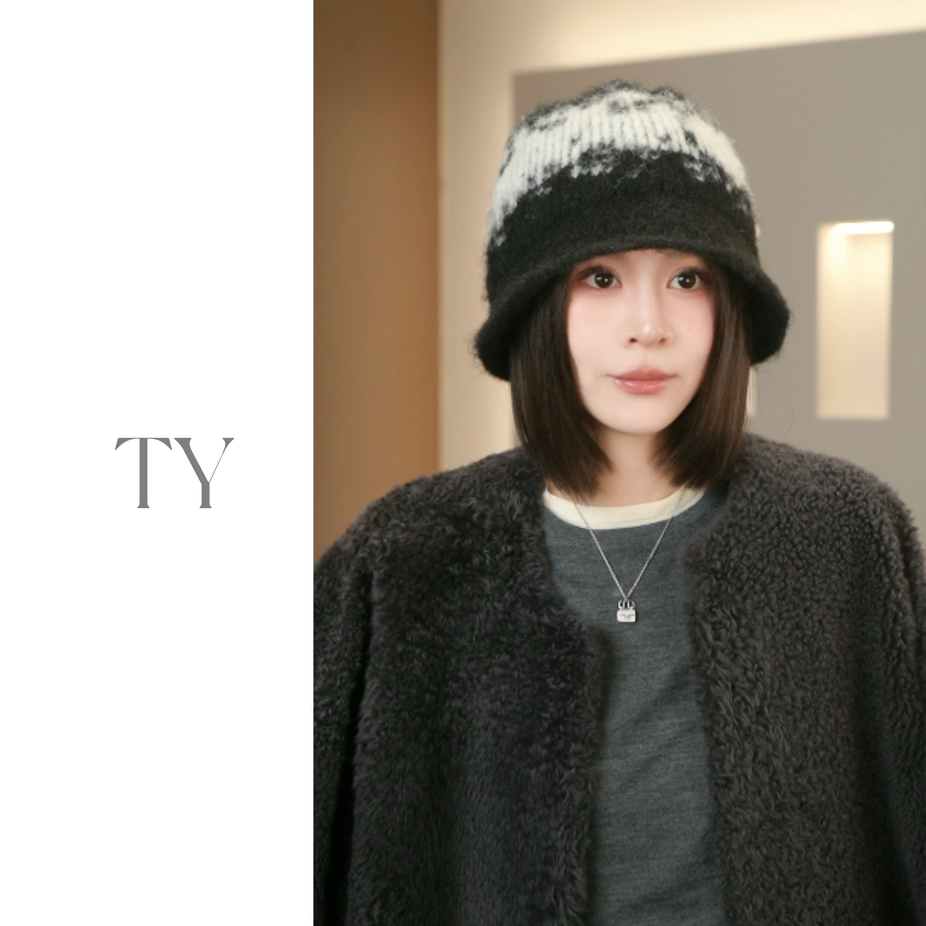 【太一秋冬复古提花渔夫帽】拼色针织毛线帽女秋冬保暖遮脸显脸小