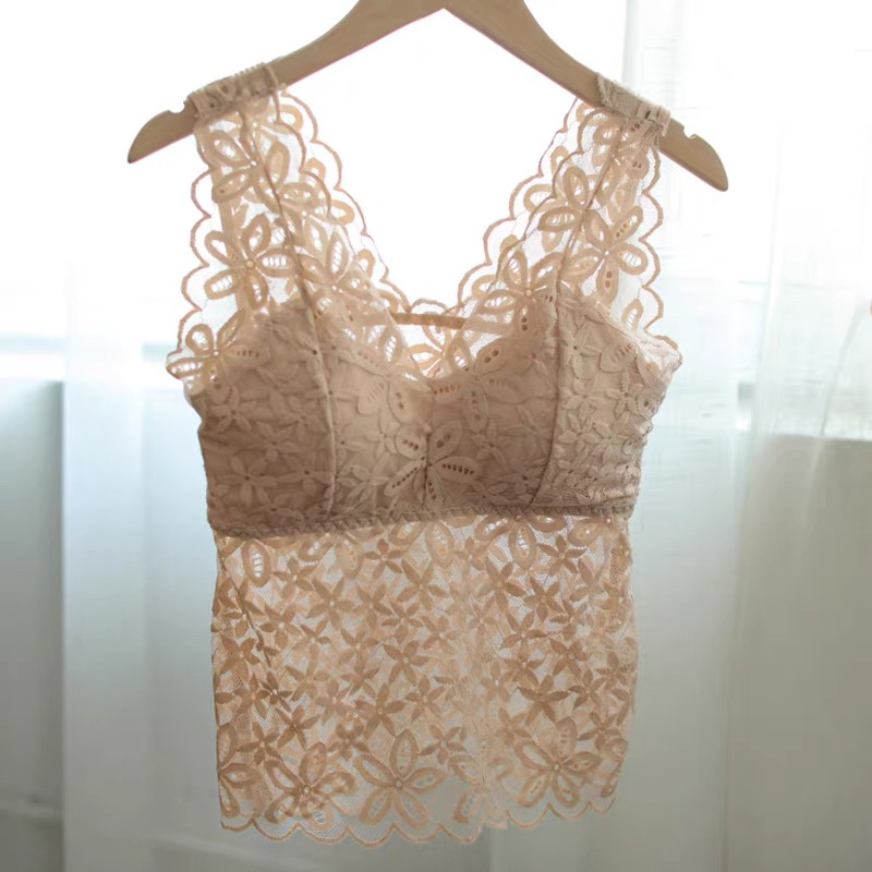 X蕾丝修身美背吊带背心防走光女士百搭网红轻职风