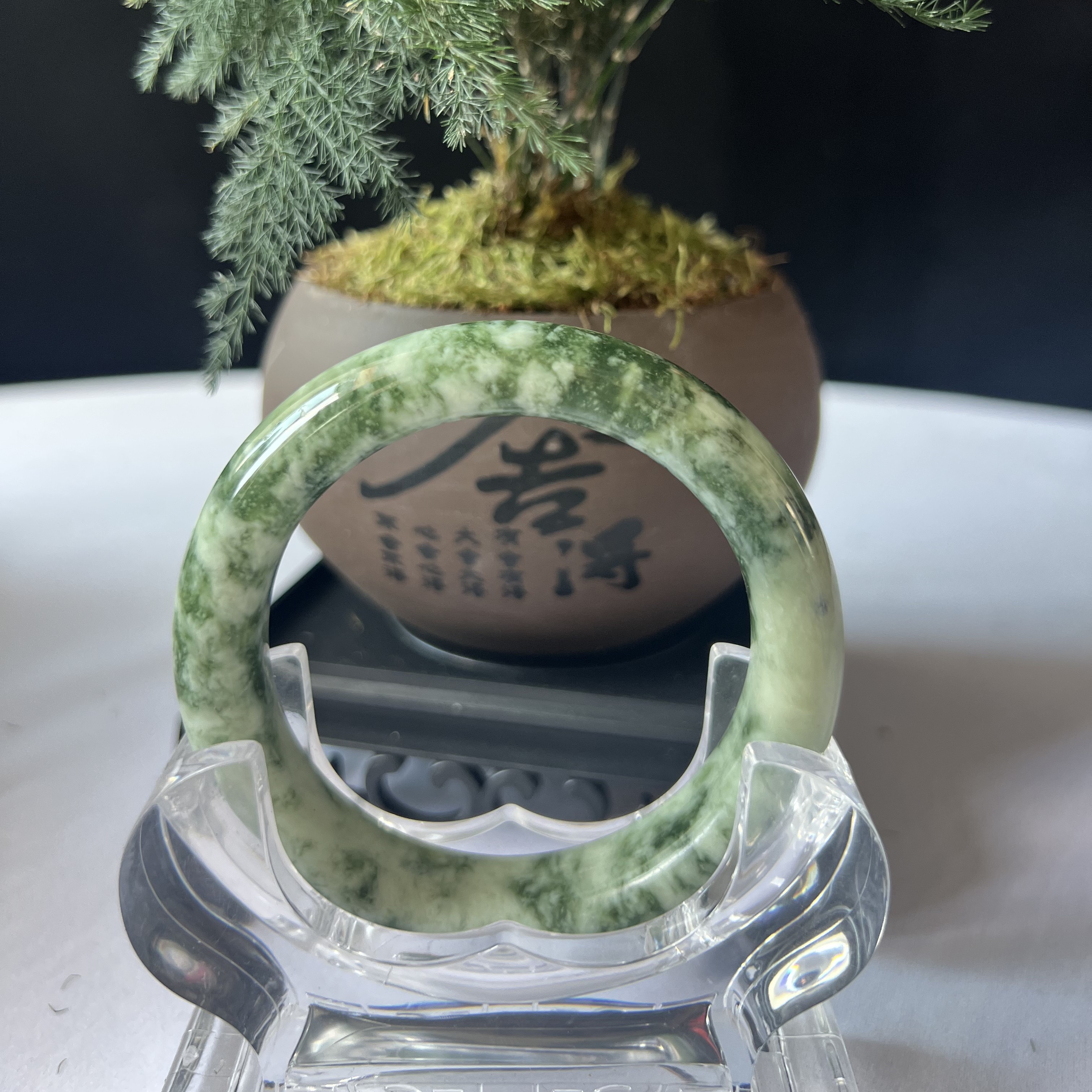 天然玉石深坑老油翠手镯